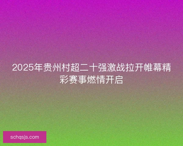 2025年贵州村超二十强激战拉开帷幕精彩赛事燃情开启 2025年贵州村超二十强激战拉开帷幕精彩赛事燃情开启
