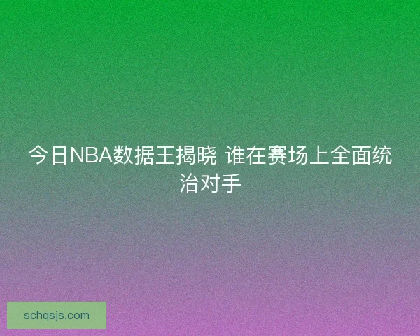 今日NBA数据王揭晓 谁在赛场上全面统治对手