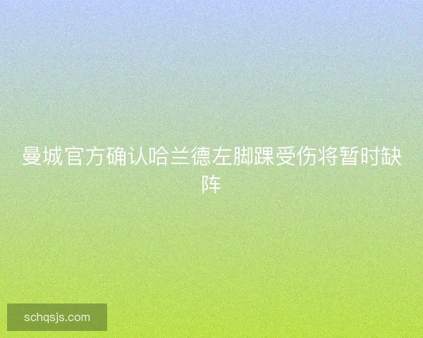 曼城官方确认哈兰德左脚踝受伤将暂时缺阵 曼城官方确认哈兰德左脚踝受伤将暂时缺阵